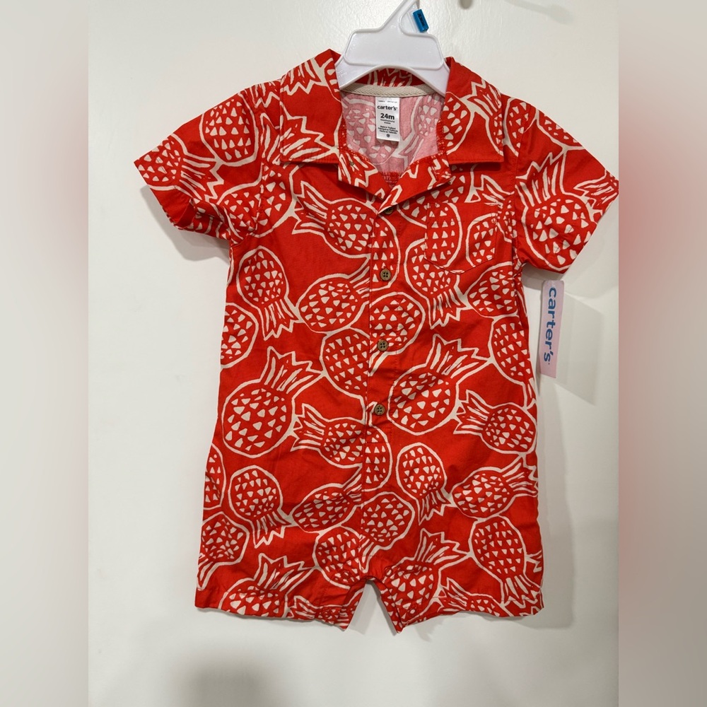 NWT Carter's 24M Orange Pineapple Baby Romper